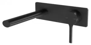 Vivid Slimline Oval Switchmix Wall Bath Or Basin Mixer Set (180mm Spout) Fit-Off Kit In Matte Black By Phoenix by PHOENIX, a Bathroom Taps & Mixers for sale on Style Sourcebook