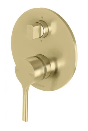 Vivid Slimline Oval Switchmix Wall Bath & Shower Diverter Mixer Fit-Off Kit Brushed In Gold By Phoenix by PHOENIX, a Bathroom Taps & Mixers for sale on Style Sourcebook