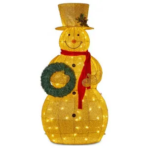 Arvila LED Light Up Outdoor Christmas Snowman Figurine, 150cm, Gold by Swishmas, a Statues & Ornaments for sale on Style Sourcebook