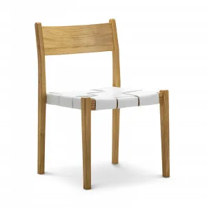 Laine Set of 2 Wide Leather Stackable Dining Chairs, White by L3 Home, a Dining Chairs for sale on Style Sourcebook