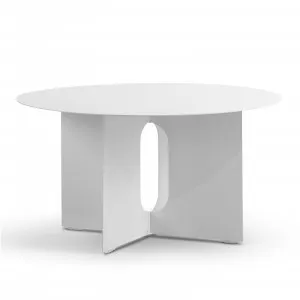 Kiyo Round Steel Coffee Table, Matte White by L3 Home, a Coffee Table for sale on Style Sourcebook