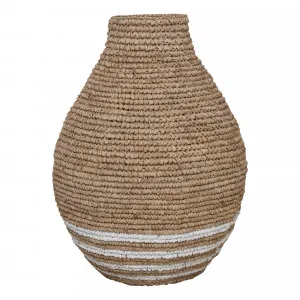 Curved Stripe Basket 43x60cm in Natural/White by OzDesignFurniture, a Baskets & Boxes for sale on Style Sourcebook