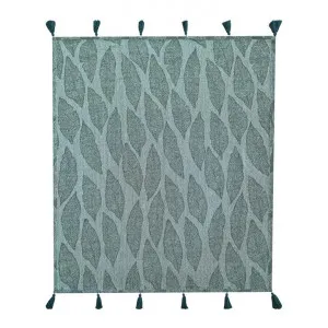 Kye Cotton Throw, 130x160cm, Emerald / Mint by j.elliot HOME, a Throws for sale on Style Sourcebook