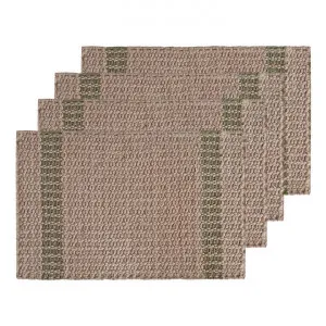 Conner Jute Placemat, Pack of 4, Natural / Olive by j.elliot HOME, a Table Cloths & Runners for sale on Style Sourcebook