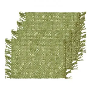 Rowan Jute Placemat, Pack of 4, Green by j.elliot HOME, a Table Cloths & Runners for sale on Style Sourcebook