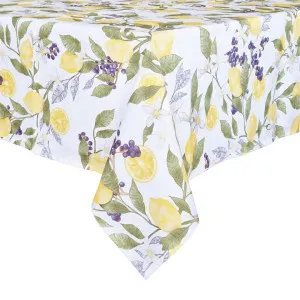 Sautron Lemon Cotton Tablecloth, 250x150cm, White by j.elliot HOME, a Table Cloths & Runners for sale on Style Sourcebook