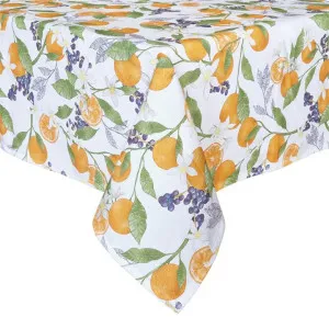 Sautron Orange Cotton Tablecloth, 250x150cm, White by j.elliot HOME, a Table Cloths & Runners for sale on Style Sourcebook