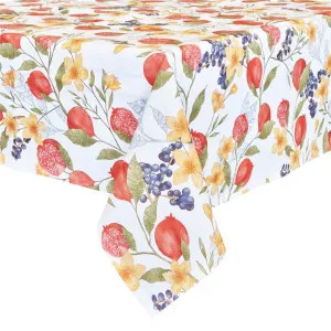 Sautron Pomegranate Cotton Tablecloth, 250x150cm, White by j.elliot HOME, a Table Cloths & Runners for sale on Style Sourcebook