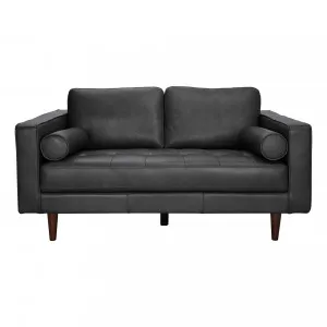 Kobe 2 Seater Sofa in Alpine Leather Black by OzDesignFurniture, a Sofas for sale on Style Sourcebook