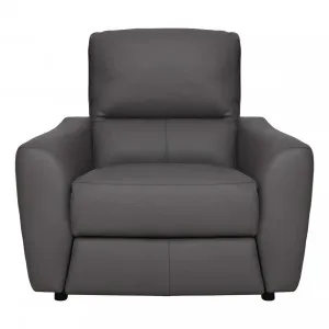 Portland Recliner Armchair in Leather Dark Grey by OzDesignFurniture, a Chairs for sale on Style Sourcebook