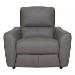 Portland Recliner Armchair in Leather Grey by OzDesignFurniture, a Chairs for sale on Style Sourcebook