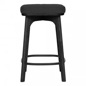 Silva Bar Stool in Black Leather / Black by OzDesignFurniture, a Bar Stools for sale on Style Sourcebook