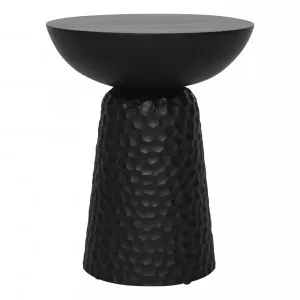 Braxton Round Side Table 40cm in Mangowood Black by OzDesignFurniture, a Bedside Tables for sale on Style Sourcebook