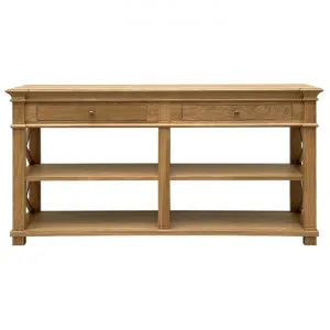Heston Oak Timber Console Table, 160cm, Natural Oak by Elegance Provinciale, a Console Table for sale on Style Sourcebook