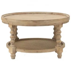 Palim Fir Wood Round Tray Top Coffee Table, 76cm, Natural by Philuxe Home, a Coffee Table for sale on Style Sourcebook