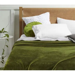 Accessorize Super Soft Blanket, Single, Moss Green by Accessorize Bedroom Collection, a Throws for sale on Style Sourcebook