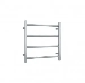 Brushed Straight Round Ladder Heated Towel Rail Range - 4 sizes available Plug In W550mm x H550mm by Luxe Mirrors, a Towel Rails for sale on Style Sourcebook