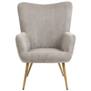 Sherman Corduroy Fabric Accent Armchair, Grey by Blissful Nest, a Chairs for sale on Style Sourcebook
