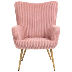 Sherman Corduroy Fabric Accent Armchair, Pink by Blissful Nest, a Chairs for sale on Style Sourcebook