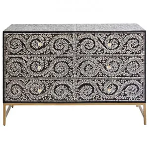 Enchanting Vine Mother Of Pearl Inlaid 6 Drawer Chest by Philbee Interiors, a Cabinets, Chests for sale on Style Sourcebook