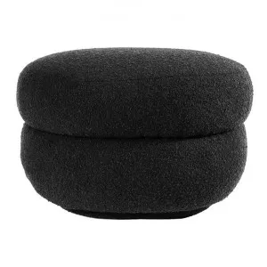 Aurora Boucle Fabric Foot Stool, Black by Cozy Lighting & Living, a Stools for sale on Style Sourcebook