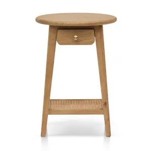 Zolfo Oak Timber Round Side Table, Natural by Conception Living, a Side Table for sale on Style Sourcebook