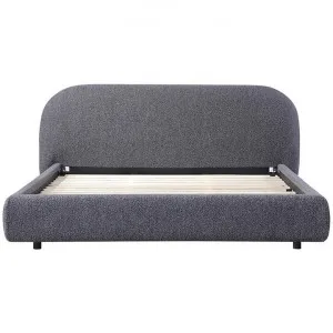 Borre Boucle Fabric Platform Bed, King, Charcoal Pepper by Conception Living, a Beds & Bed Frames for sale on Style Sourcebook