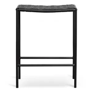 Frontera Woven Leather & Steel Counter Stool, Set of 2, Black by Conception Living, a Bar Stools for sale on Style Sourcebook