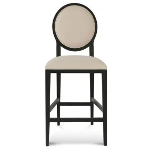 Calmont Oak Timber & Linen Counter Stool, Set of 2, Black by Conception Living, a Bar Stools for sale on Style Sourcebook