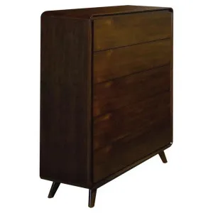Sloto Poplar Timber 5 Drawer Tallboy, Cherrywood by Cosyhut, a Dressers & Chests of Drawers for sale on Style Sourcebook