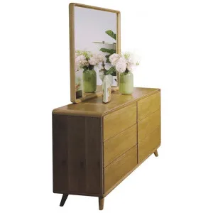 Sloto Poplar Timber 6 Drawer Dresser with Mirror, Maple by Scarlett Collections, a Dressers & Chests of Drawers for sale on Style Sourcebook