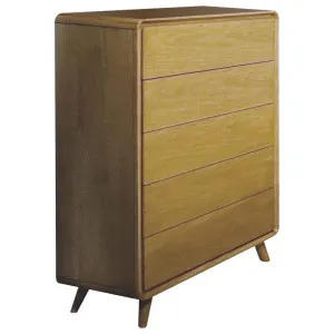 Sloto Poplar Timber 5 Drawer Tallboy, Maple by Scarlett Collections, a Dressers & Chests of Drawers for sale on Style Sourcebook