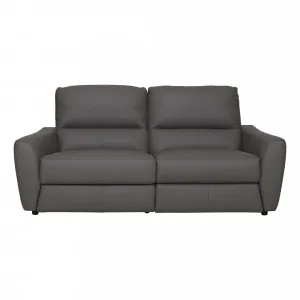 Portland 2 Seater Recliner Sofa in Leather Dark Grey by OzDesignFurniture, a Sofas for sale on Style Sourcebook