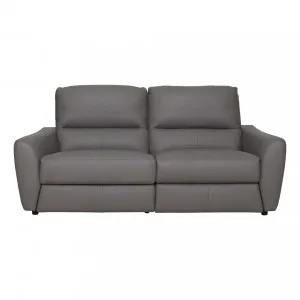 Portland 2 Seater Recliner Sofa in Leather Grey by OzDesignFurniture, a Sofas for sale on Style Sourcebook