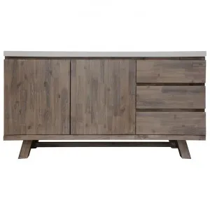 Paxton Concrete & Acacia Timber 2 Door 3 Drawer Buffet Table, 160cm, White Top by Dodicci, a Sideboards, Buffets & Trolleys for sale on Style Sourcebook
