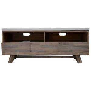 Paxton Concrete & Acacia Timber 3 Drawer TV Unit, 150cm, White Top by Dodicci, a Entertainment Units & TV Stands for sale on Style Sourcebook