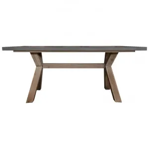 Paxton Concrete & Acacia Timber Trestle Dining Table, 180cm, Grey Top by Dodicci, a Dining Tables for sale on Style Sourcebook
