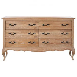 Rocad Oak Timber French 6 Drawer Dresser, White Washed Oak by Dodicci, a Dressers & Chests of Drawers for sale on Style Sourcebook