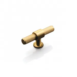 Momo Belgravia Solid Brass T Knob - Brushed Satin Brass by Momo Handles, a Cabinet Handles for sale on Style Sourcebook