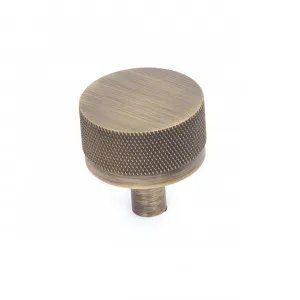 Momo Bellevue Solid Brass Knurled Knob 35mm In Dark Brushed Brass by Momo Handles, a Cabinet Hardware for sale on Style Sourcebook