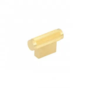 Momo Brighton Solid Brass T Knob 50mm In Brushed Satin Brass by Momo Handles, a Cabinet Hardware for sale on Style Sourcebook