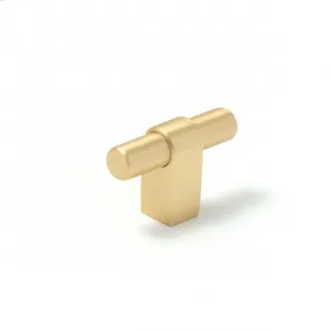 Momo Maida T Knob 52mm in Brushed Satin Brass by Momo Handles, a Cabinet Hardware for sale on Style Sourcebook