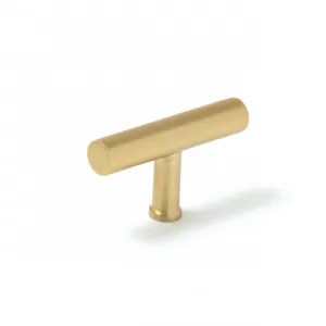 Momo Strano T Knob 60mm in Brushed Satin Brass by Momo Handles, a Cabinet Hardware for sale on Style Sourcebook