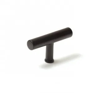 Momo Strano T Knob 60mm in Matt Black by Momo Handles, a Cabinet Hardware for sale on Style Sourcebook