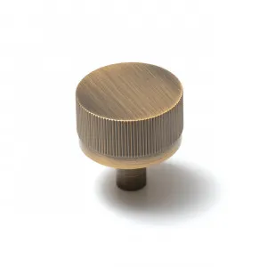 Momo Bellevue Solid Brass Lined Knob In Dark Brushed Brass by Momo Handles, a Cabinet Hardware for sale on Style Sourcebook