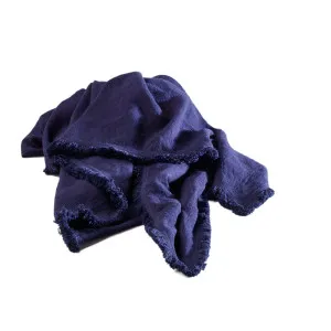 Luca Boho Linen Throw - Navy by Eadie Lifestyle, a Throws for sale on Style Sourcebook
