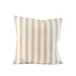 Santi Linen Outdoor Cushion - Off White/Natural Stripe  by Eadie Lifestyle, a Cushions, Decorative Pillows for sale on Style Sourcebook