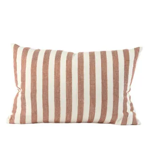 Santi Linen Cushion - Off White/Nutmeg Stripe by Eadie Lifestyle, a Cushions, Decorative Pillows for sale on Style Sourcebook