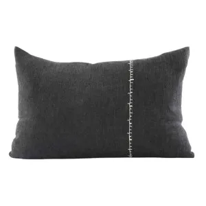 Ella Linen Cushion - Black/Off White by Eadie Lifestyle, a Cushions, Decorative Pillows for sale on Style Sourcebook