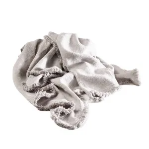 Luca Boho Linen Throw - Silver Grey by Eadie Lifestyle, a Throws for sale on Style Sourcebook